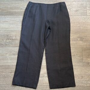 Talbots Black Irish Linen High Waisted Trouser Pants